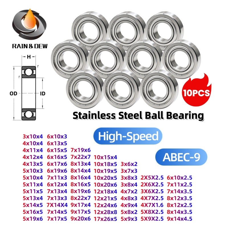 Abu Garcia Reel Revo - 10PCS Rolamentos de Esferas de Aço