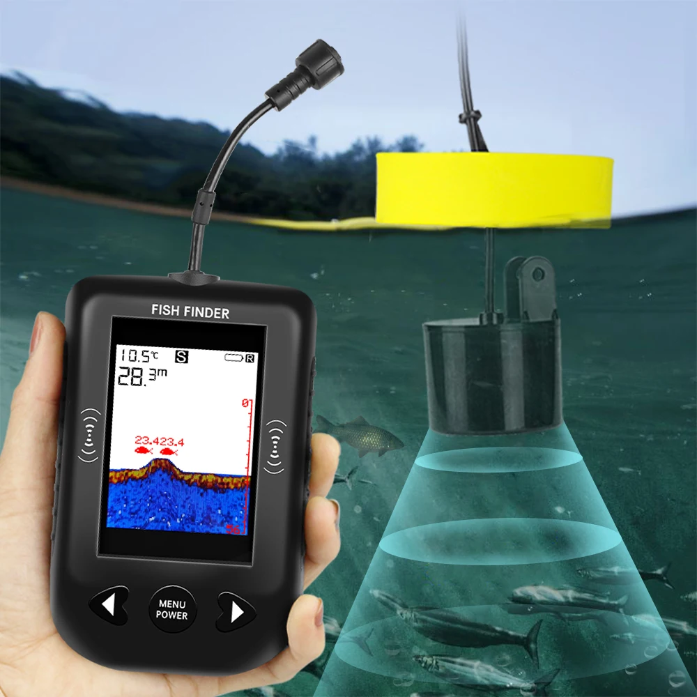 Alarme 100m portátil sonar loc - Fish Finder Transducer avaliação e preço