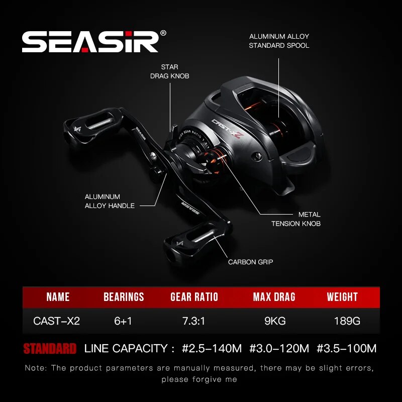 SEASIR Cast X2 Baitcasting Ree - Kastking Reel Zephyr avaliação e preço